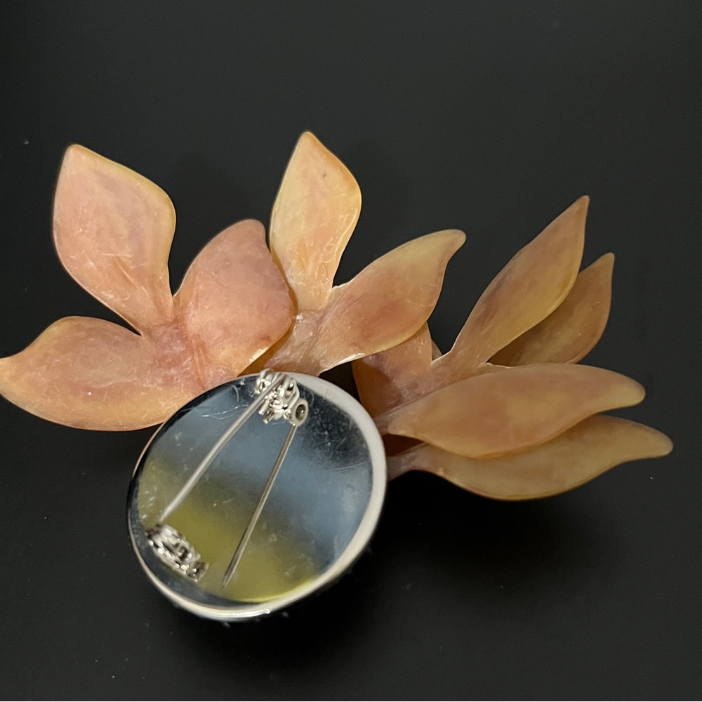 Decorative Orange Leaf Fall Brooch - image 3